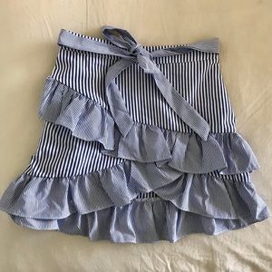 Striped ruffle skirt